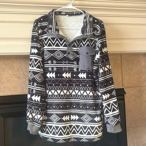 XL men’s tribal print quarter zip